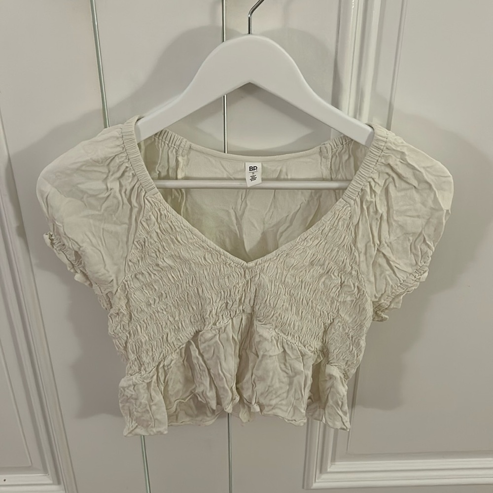 Cute Ruffle White Top